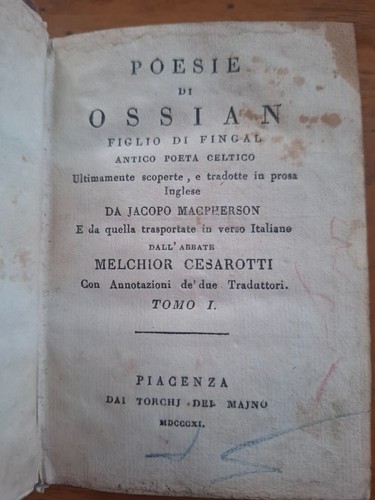 Libro antico poesie ossian - di,