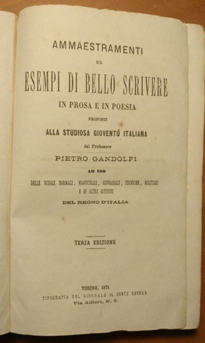 Libro antico 1871 esempi - 1871, di