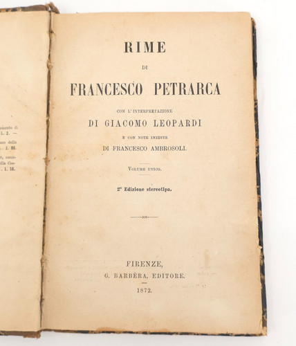 Libro antico rime petrarca - libro,